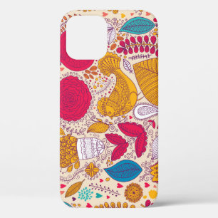 Gedetailleerd bloemenpatroonontwerp iPhone 12 hoesje