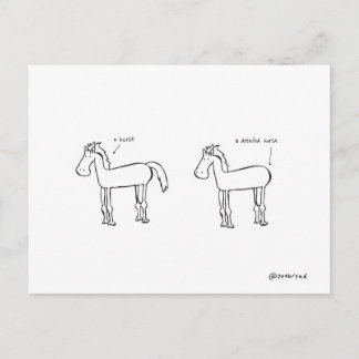 gedetailleerd briefkaart paard
