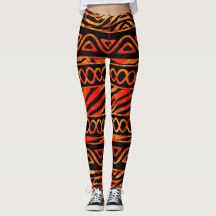 Gedetailleerd etnisch en dierlijk afdrukpatroon N3 Leggings