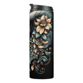 Gedetailleerd olifantenprofiel: Bloemaccenten Thermosbeker (Geroteerd rechts)