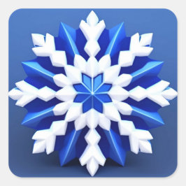 Gedetailleerd ontwerp van de witte sneeuwvlok vierkante sticker