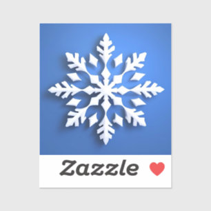 Gedetailleerd ontwerp van witte sneeuwvlokken sticker