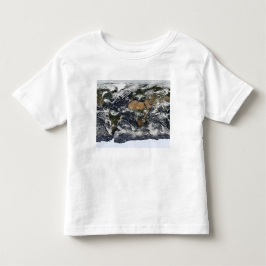 Gedetailleerd satellietuitzicht van de aarde kinder shirts (Voorkant)