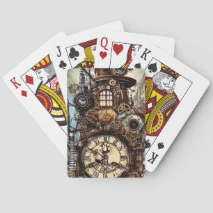 Gedetailleerd Steampunk Fantasy Paris Pokerkaarten