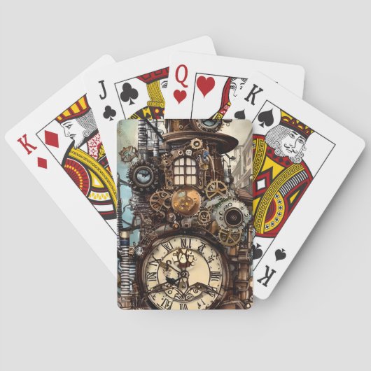 Gedetailleerd Steampunk Fantasy Paris Pokerkaarten (Achterkant)