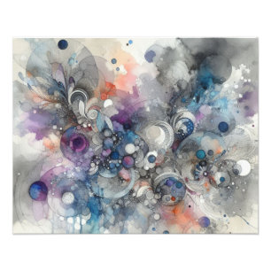 Gedetailleerde abstracte waterverf schilderen foto afdruk