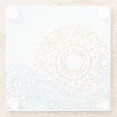 Gedetailleerde abstracte zonsopgang glazen onderzetter (Achterkant)