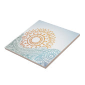 Gedetailleerde abstracte zonsopgang tegeltje (Zijkant)