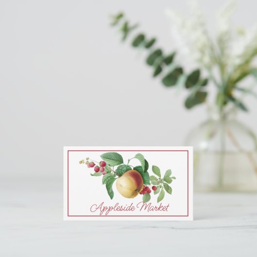Gedetailleerde Apple en Berry Stem Visitekaartje (Staand voorkant)