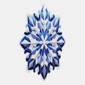 Gedetailleerde Blauwe Sneeuwvlok Ornament Kaart (Rechts)