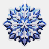 Gedetailleerde Blauwe Sneeuwvlok Ornament Kaart (Achterkant)