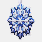 Gedetailleerde Blauwe Sneeuwvlok Ornament Kaart (Links)