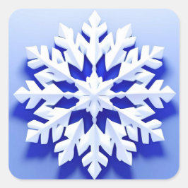Gedetailleerde blauwe sneeuwvlok vierkante sticker