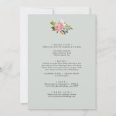 Gedetailleerde bloemen in één bruiloft kaart (Achterkant)