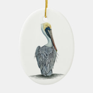 Gedetailleerde, bruine bekkenbeker keramisch ornament