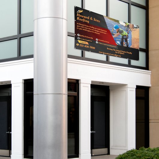 Gedetailleerde dienst voor het aanpassen van dakbe spandoek (Buitenkant Gebouw)