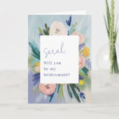 Gedetailleerde Floral ben je mijn Bridesmaid Kaart (Voorkant)