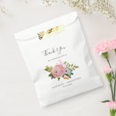Gedetailleerde Floral Dank je bruiloft Bedankzakje (Gezegeld)