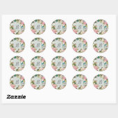 Gedetailleerde Floral Monogram Wedding Envelope-ze Ronde Sticker (Vel)