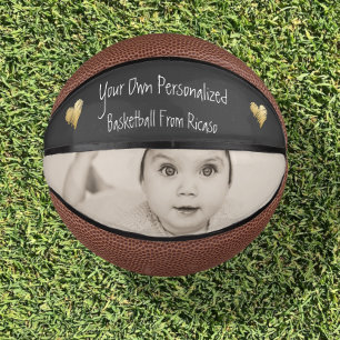Gedetailleerde gepersonaliseerde Gold Heart Basketbal
