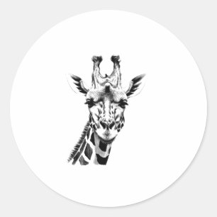 Gedetailleerde Giraffe gezicht Afrika Ronde Sticker
