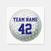 Gedetailleerde Golfbal met naam Servetten (Voorkant)