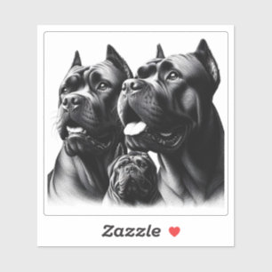 Gedetailleerde illustratie van drie zwarte honden  sticker