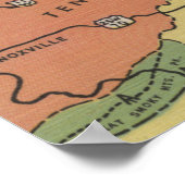 Gedetailleerde kaart van 5 staten - Big Walker Loo Poster (Hoek)