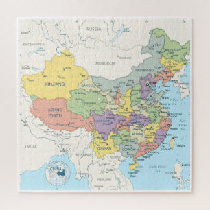 Gedetailleerde kaart van China Legpuzzel