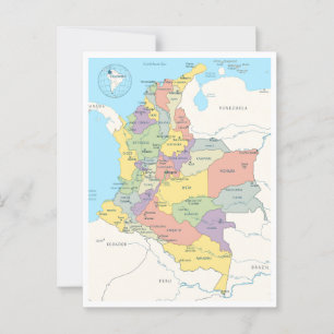 Gedetailleerde kaart van Colombia