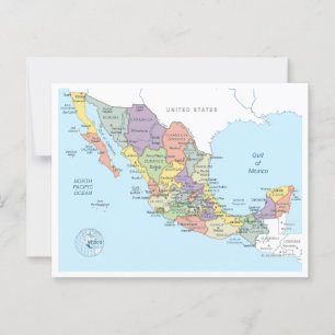 Gedetailleerde kaart van Mexico