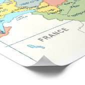 Gedetailleerde kaart van Zwitserland Poster (Hoek)