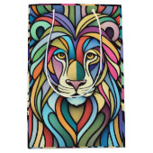 Gedetailleerde kleurrijke leeuwenkop medium cadeauzakje (Voorkant)