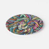 Gedetailleerde kleurrijke leeuwenkop papieren bordje (Gekanteld)