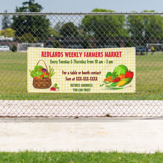 Gedetailleerde landbouwers marktgroenten personali spandoek (Insitu)