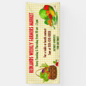 Gedetailleerde landbouwers marktgroenten personali spandoek (Verticaal)