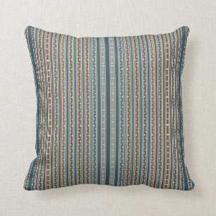 Gedetailleerde multi-Blauwgroen band stripes Kussen