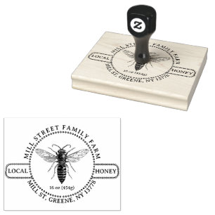 GEDETAILLEERDE QUEEN BEE ILLUSTRATION HONING RUBBERSTEMPEL