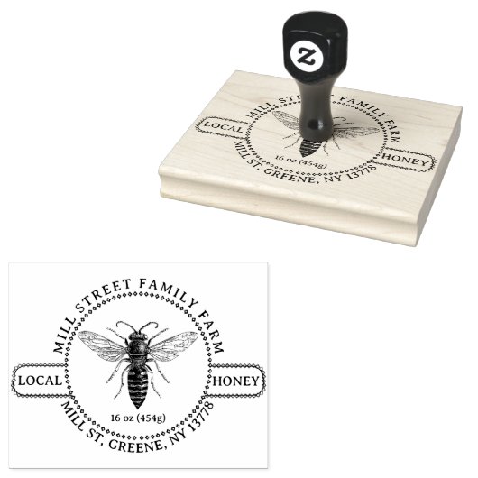 GEDETAILLEERDE QUEEN BEE ILLUSTRATION HONING RUBBERSTEMPEL (Gestempeld)