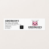 Gedetailleerde roze kat, dichtere winkel en grootw visitekaartjes (Buitenkant ongevouwen)