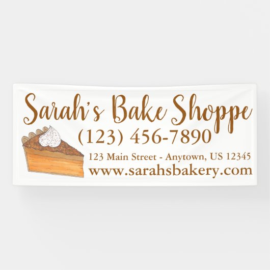 Gedetailleerde speciale sweet Potato Pie Bakery Ba Spandoek (Horizontaal)