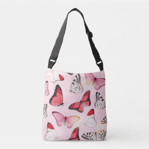 Gedetailleerde tropische vlinder: patroon crossbody tas
