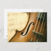 Gedetailleerde Violin Briefkaart (Voorkant / Achterkant)