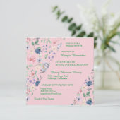 Gedetailleerde Whimsy Floral Bridal Shower Invitat Kaart (Staand voorkant)