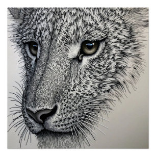 Gedetailleerde Wolfse Blik Perfect Poster