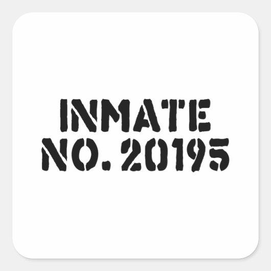 gedetineerde No. 20195 Vierkante Sticker (Voorkant)