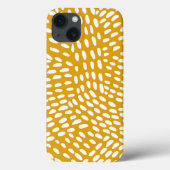 Gedetotte lijnen verbrand geel patroon Case-Mate iPhone case (Achterkant)