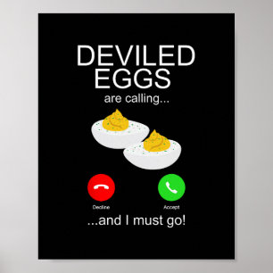 Gedevilde Eieren Roepen Etenliefhebber Humor Diner Poster