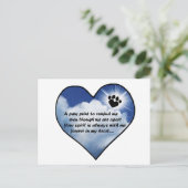 Gedicht bij het Paw Print Memorial Briefkaart (Staand voorkant)
