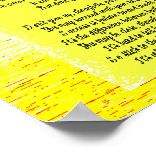 Gedicht Don't Quit Poster (Hoek)